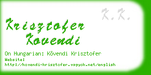 krisztofer kovendi business card